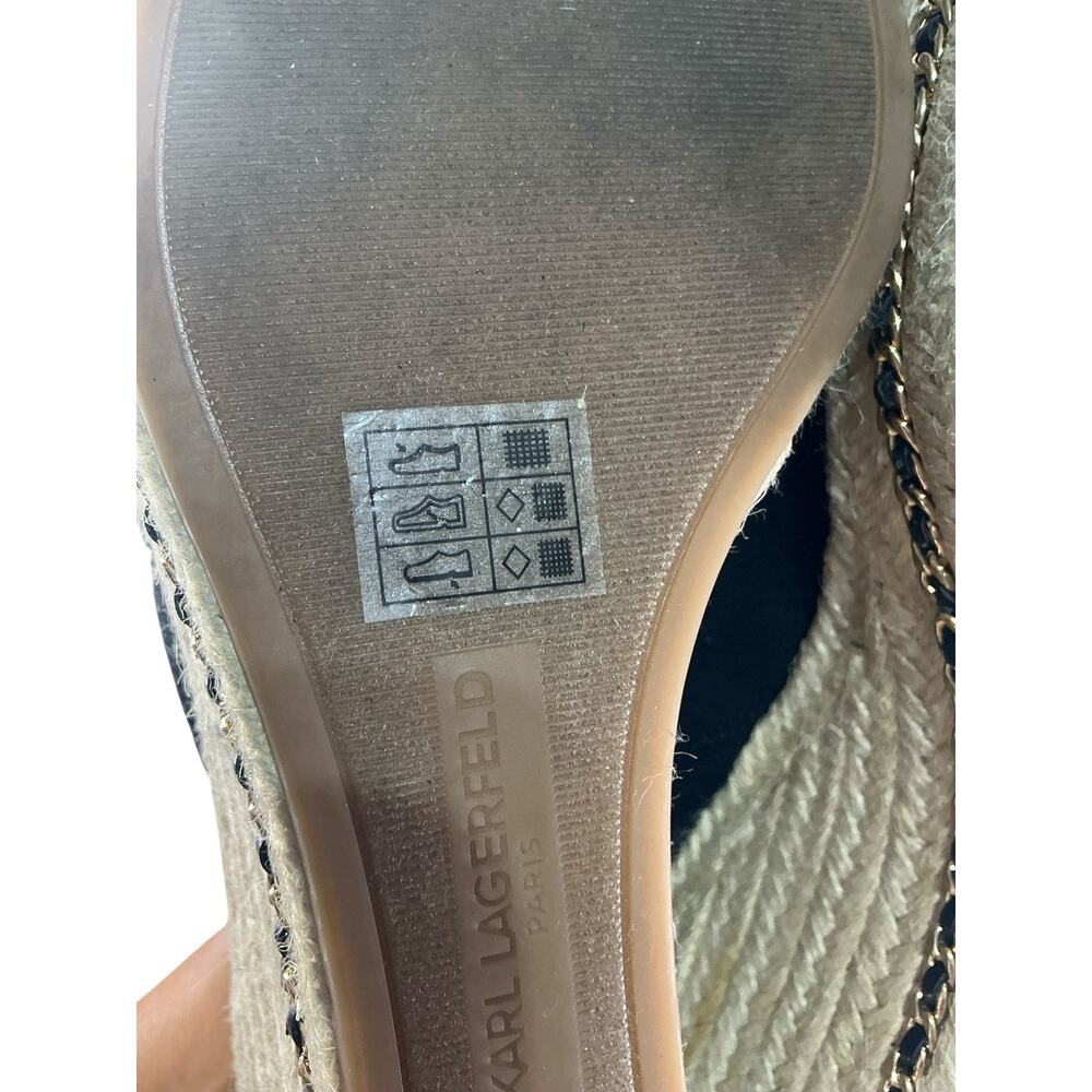 Karl Lagerfeld Espadrille Platform Wedge Sandals Sz 11M - Picture 6 of 10